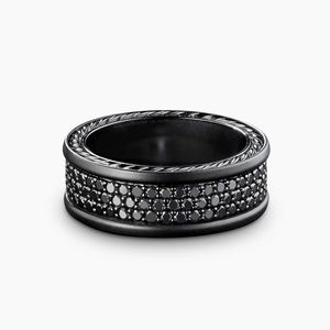 David Yurman Three Row Band Ring
Black Titanium with Black Diamonds Size 11